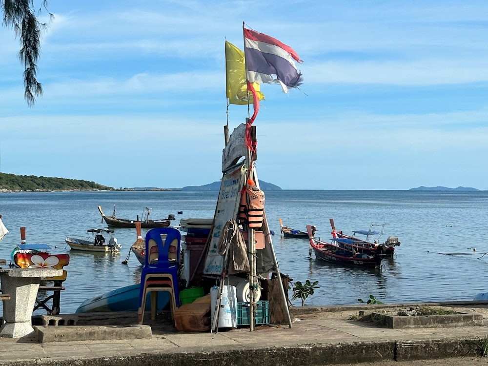 a bunch of boats that are in the water