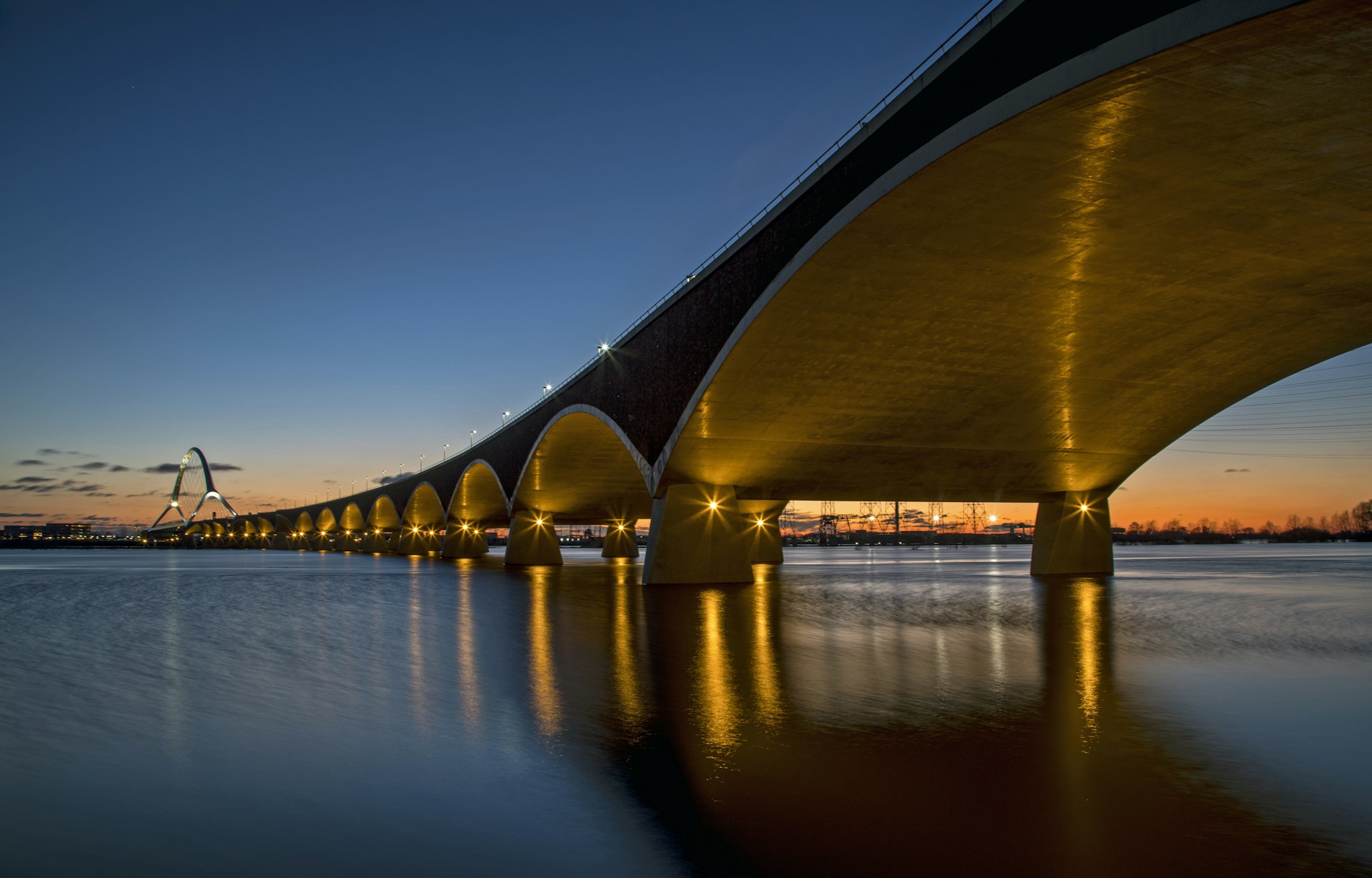 a large bridge over a body of water