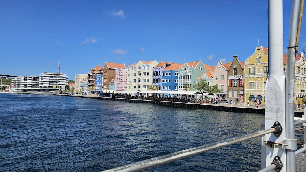 a view of a city from a boat on the water