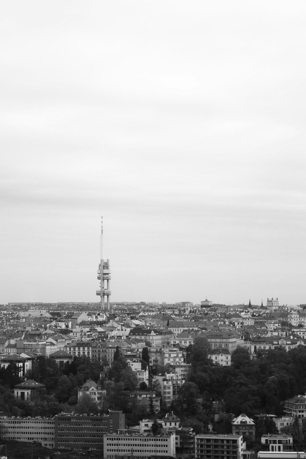 a black and white photo of a city