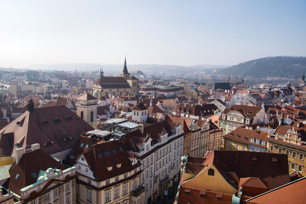 a view of a city from the top of a building