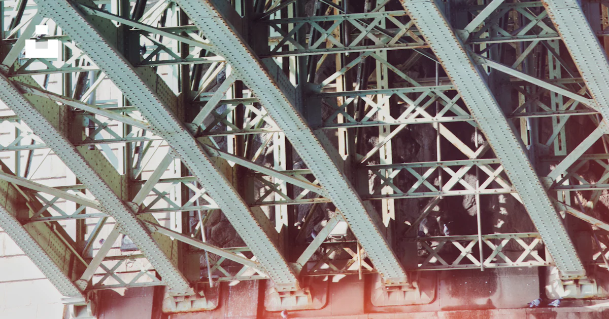 Bridge Backside The underside of a bridge with metal beams photo – Free Grey Image on ...