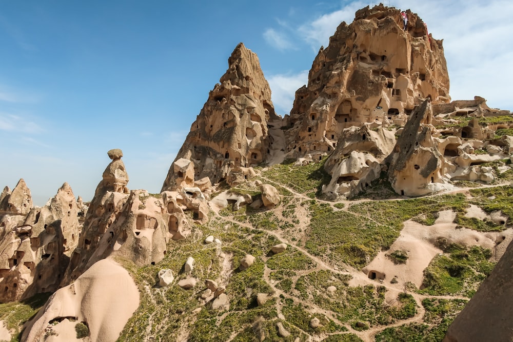 a group of rock formations in the desert