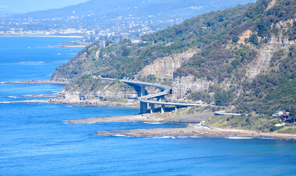 a large bridge over a large body of water