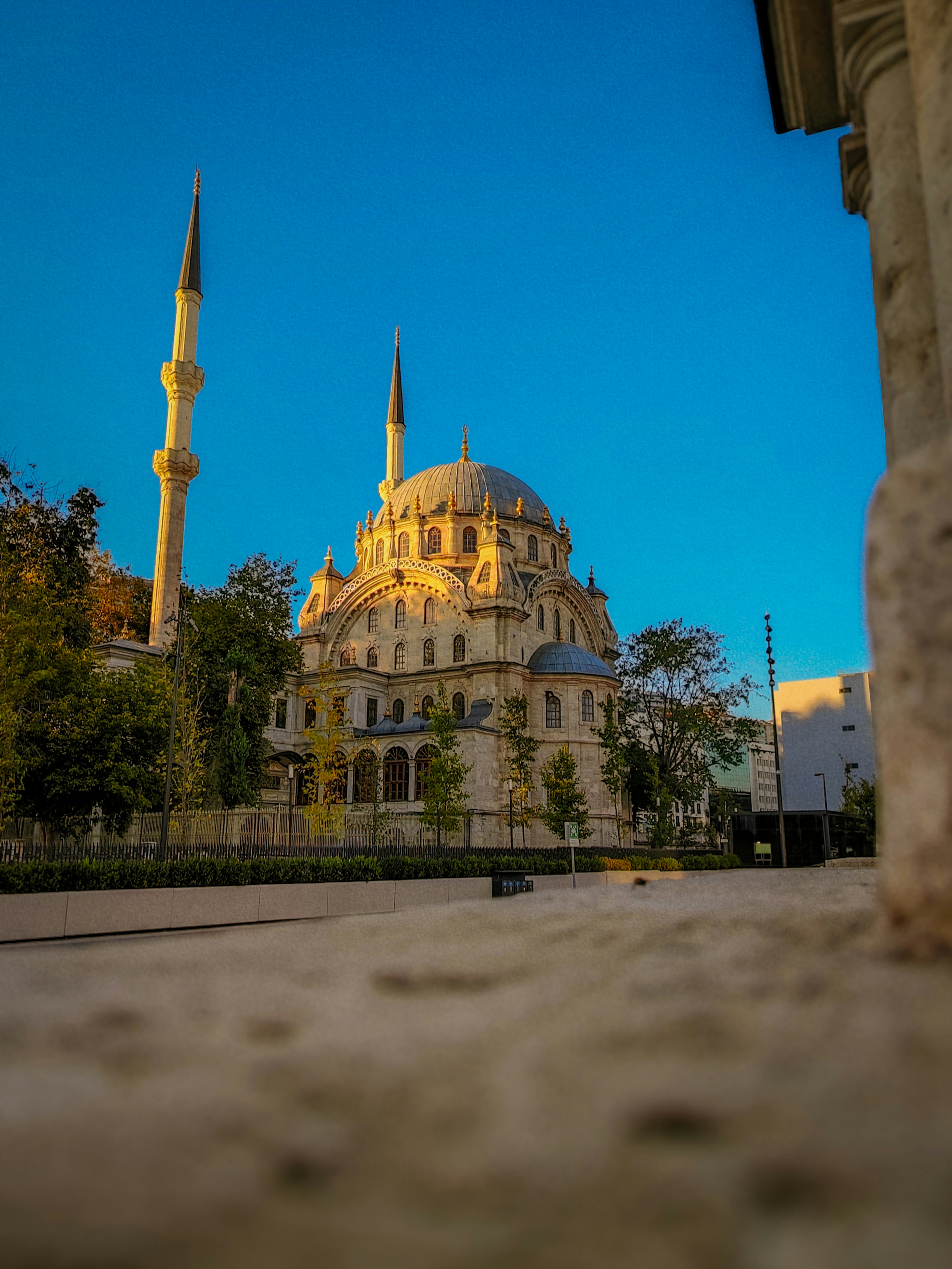 a view of a large building with a clock tower