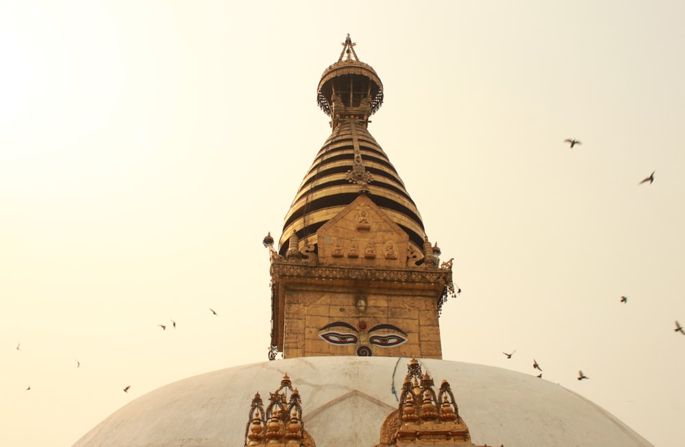 a large dome with a clock on top of it