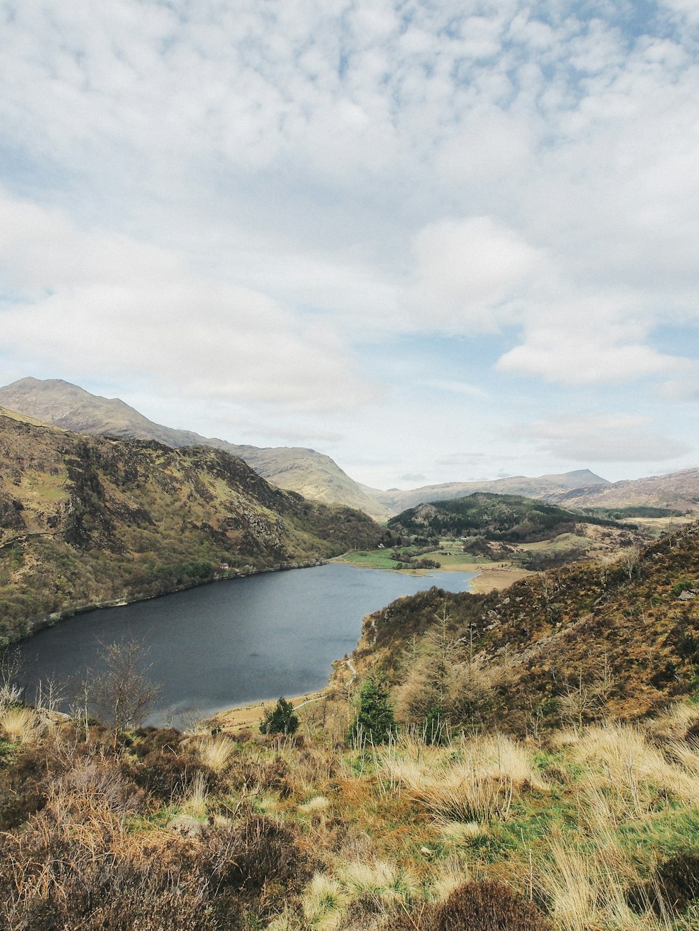 a large body of water surrounded by mountains