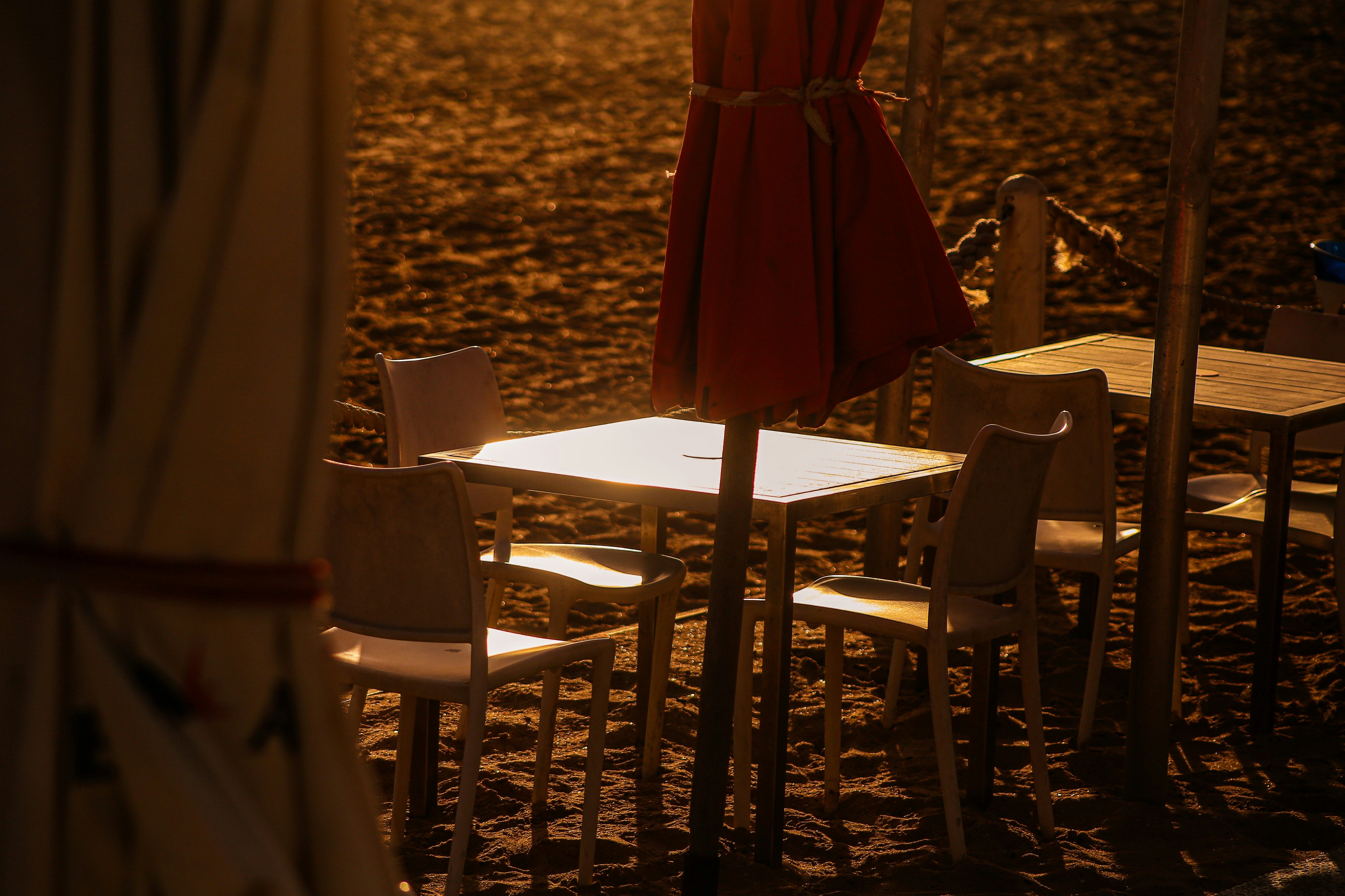 Table at the Beach when Sunset