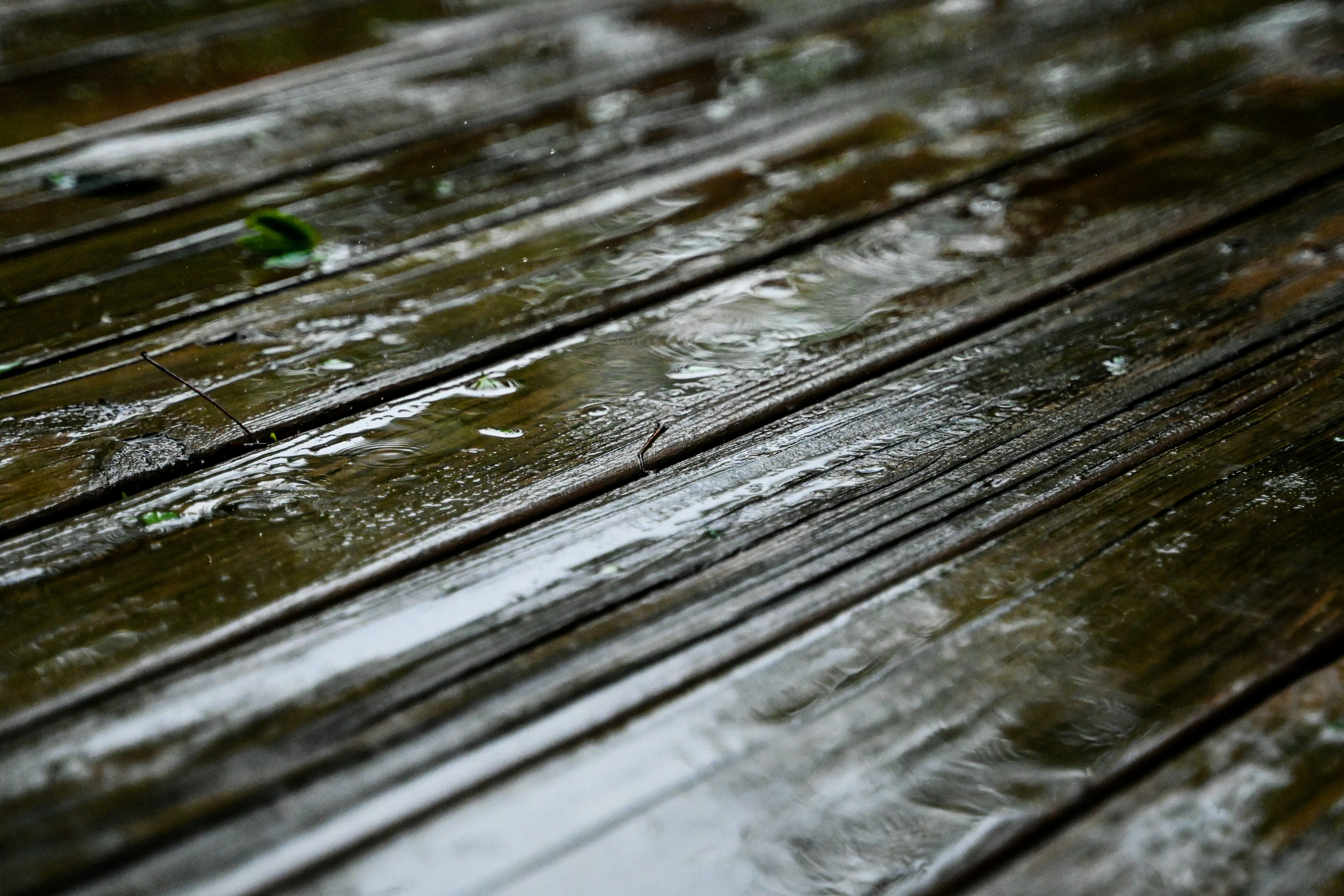Rainy and Wet Outside Deck