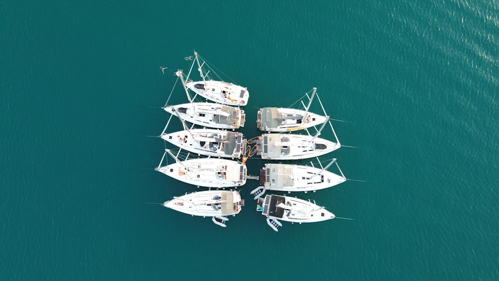 a number of boats in a body of water