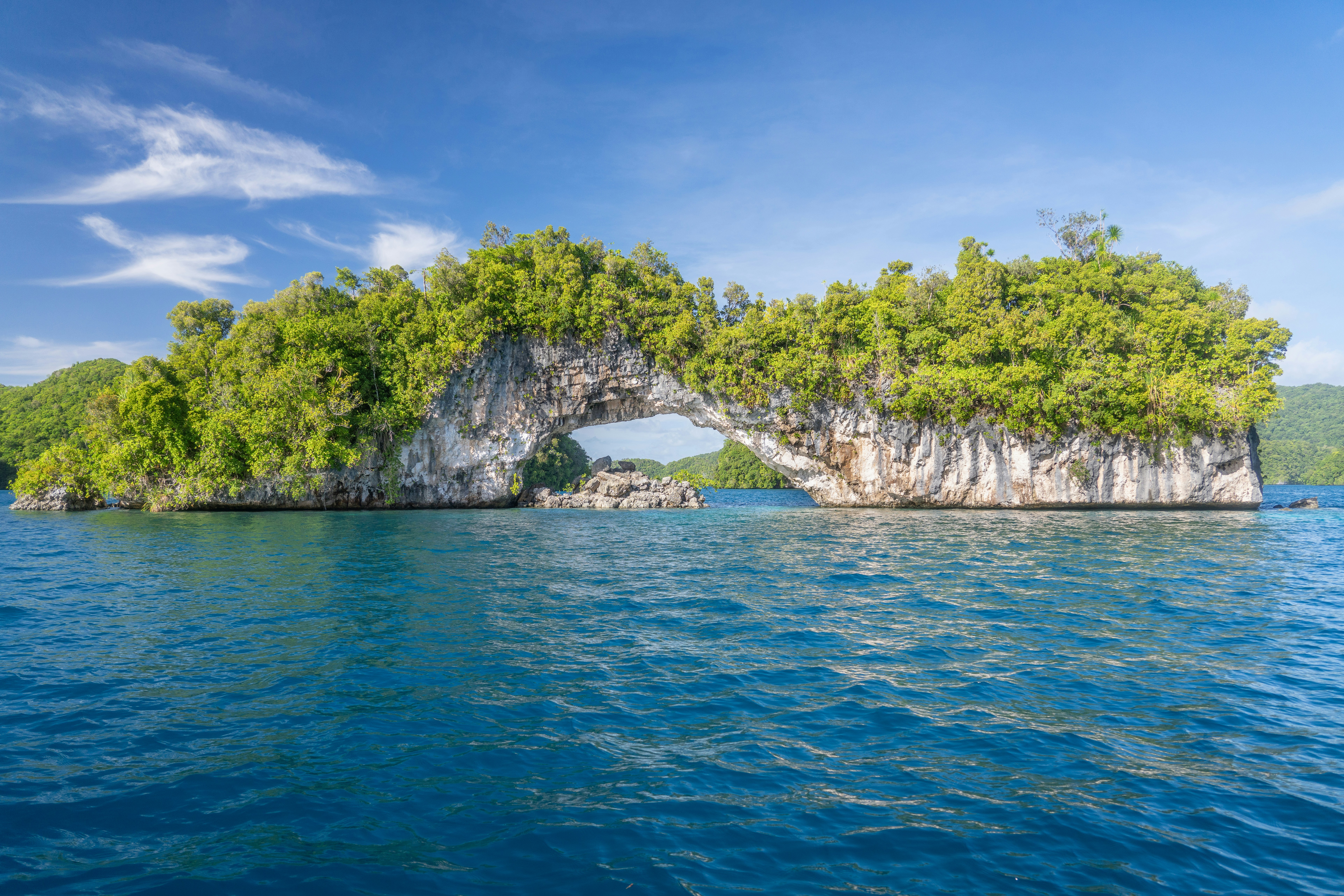 an island in the middle of a body of water