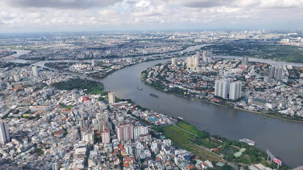 Ho Chi Minh City and its river viewed from Landmark 81