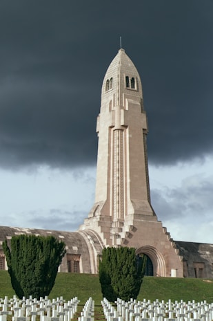a tall tower with a clock on top of it