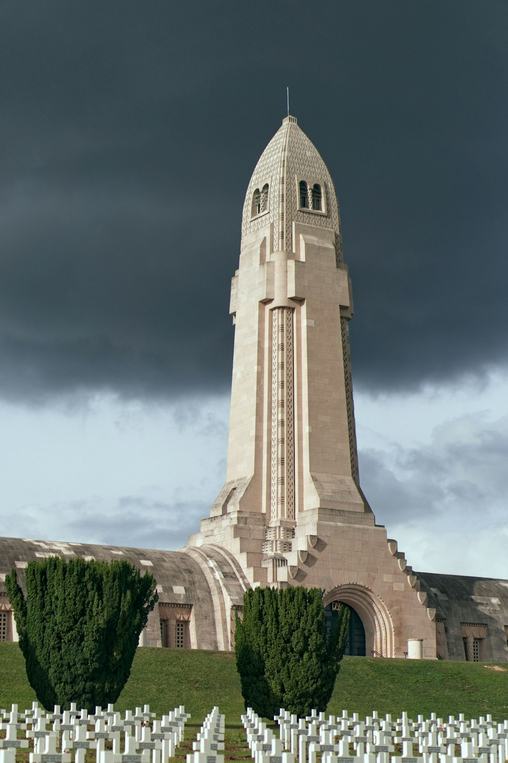 a tall tower with a clock on top of it