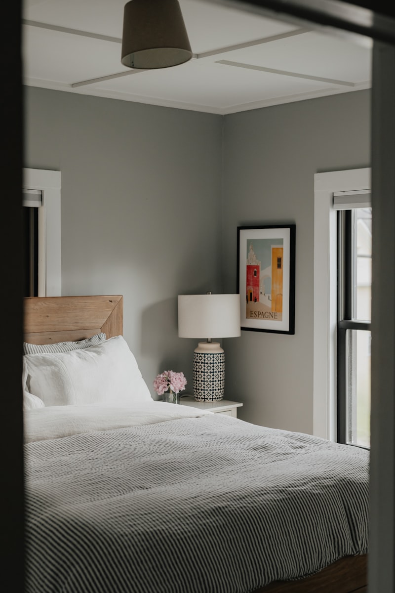 Living room with warm mushroom gray walls and colorful accent pieces