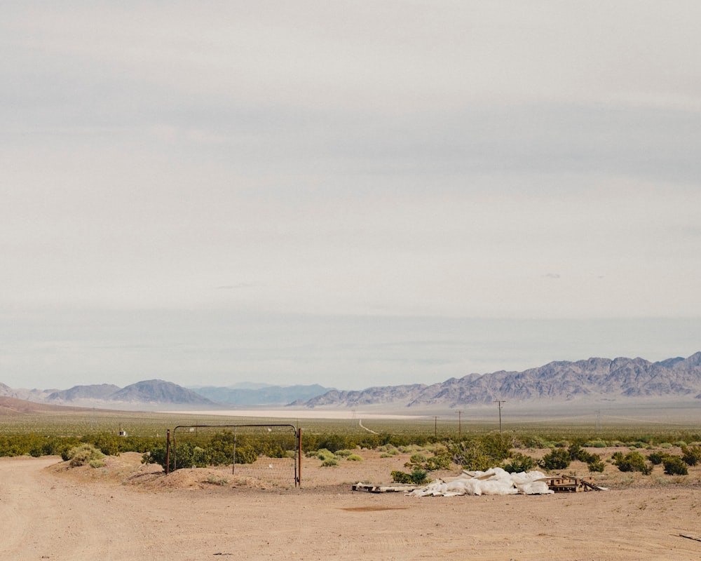 a dirt road in the middle of a desert