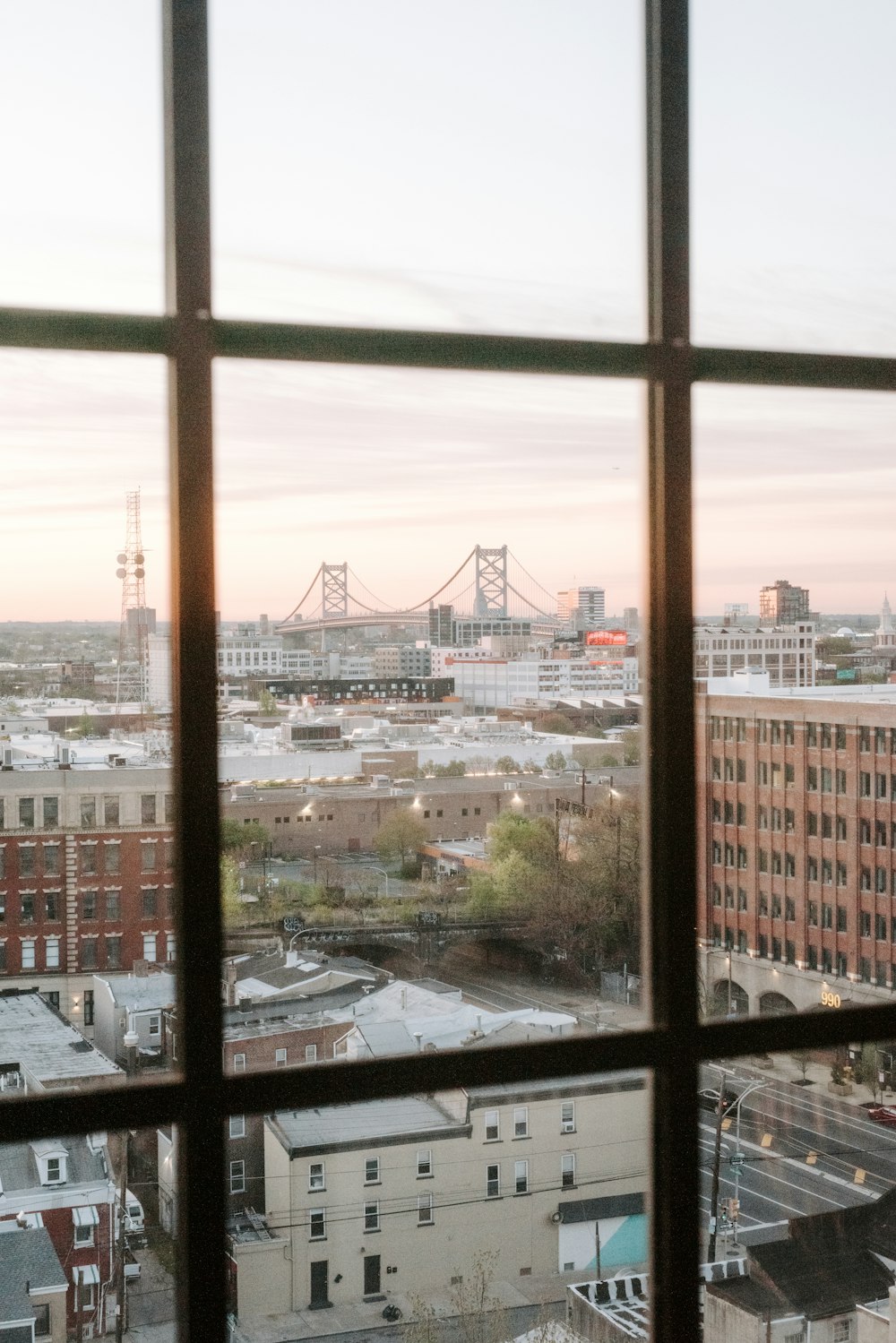 a view of a city from a window