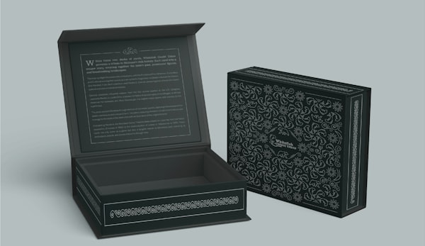 Premium book-style rigid box packaging