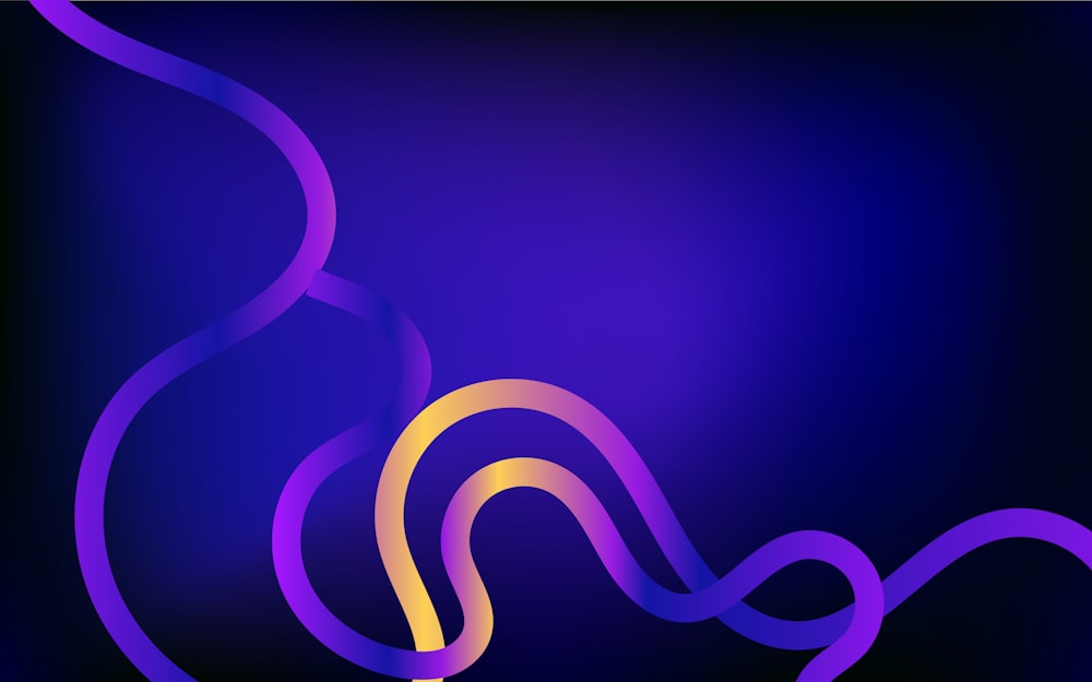 a purple and yellow swirl on a black background