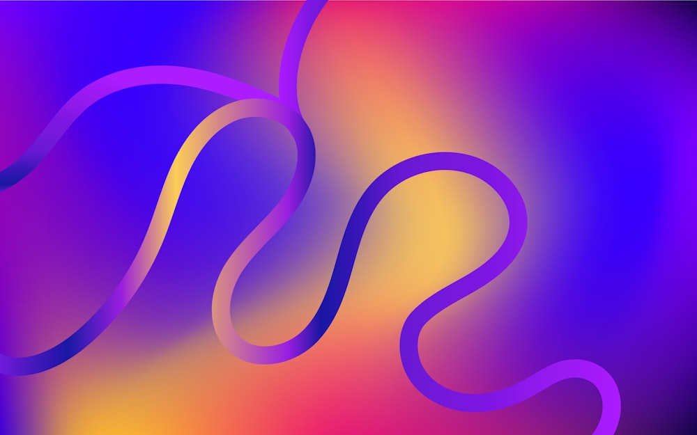 a purple and yellow background with a curved line