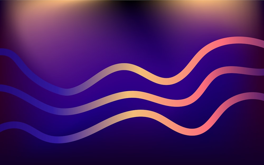 a purple background with wavy lines