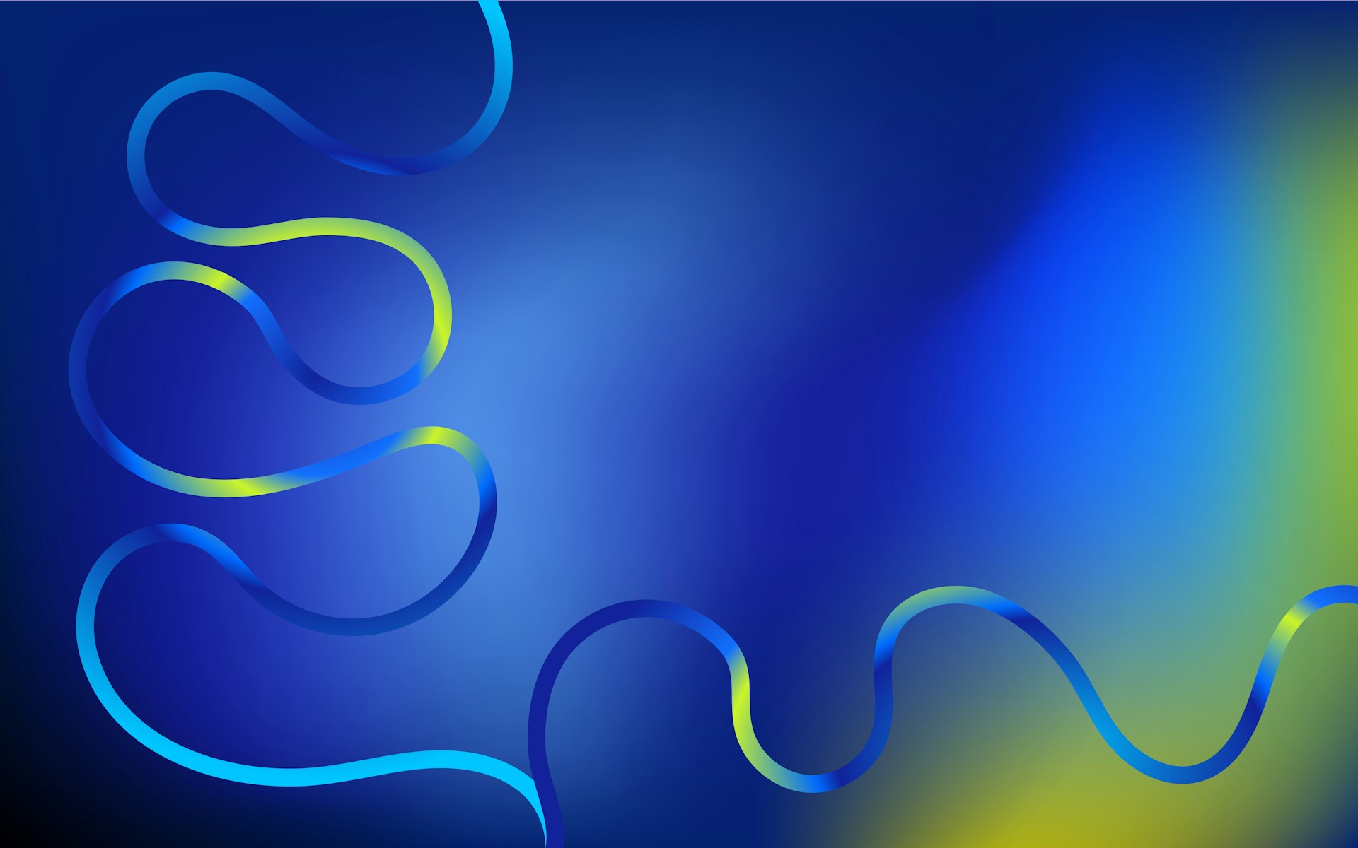 a blue and yellow background with wavy lines