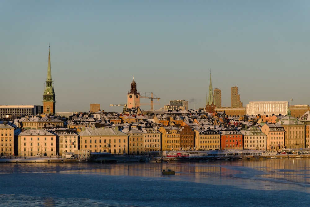 a view of a city from across the water