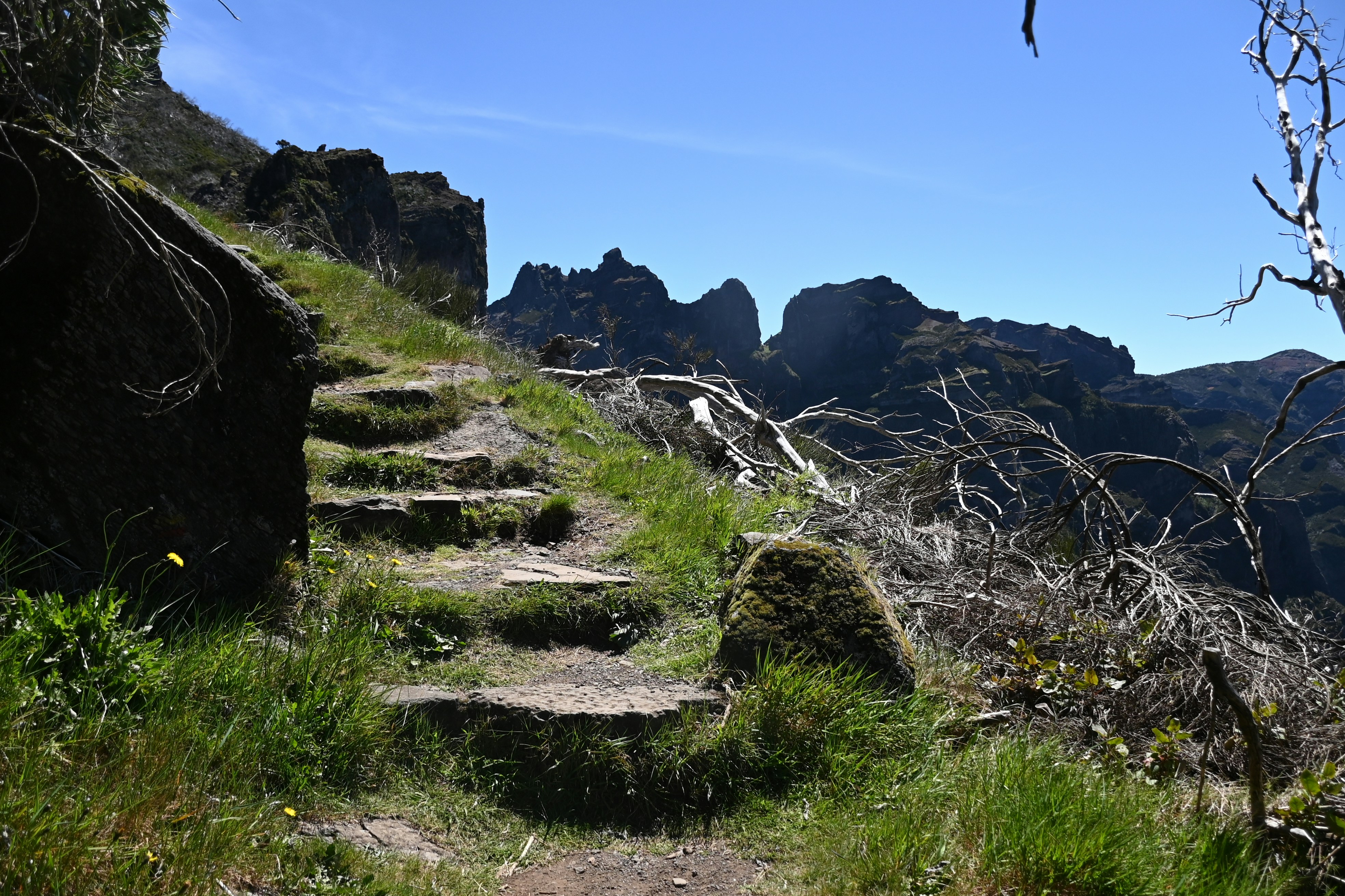 a path leading to the top of a mountain, 