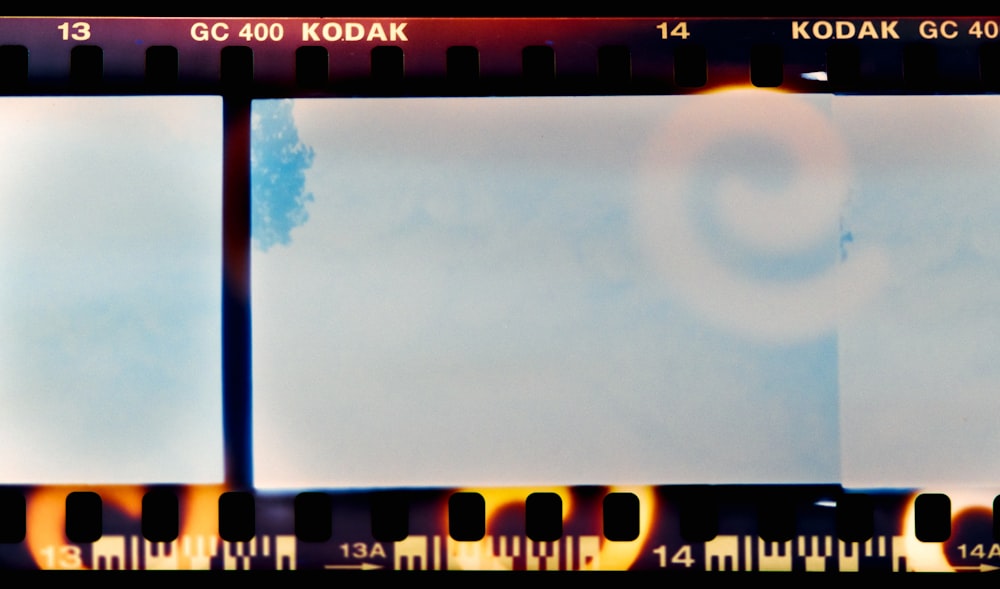 a film strip with a picture of a tree on it