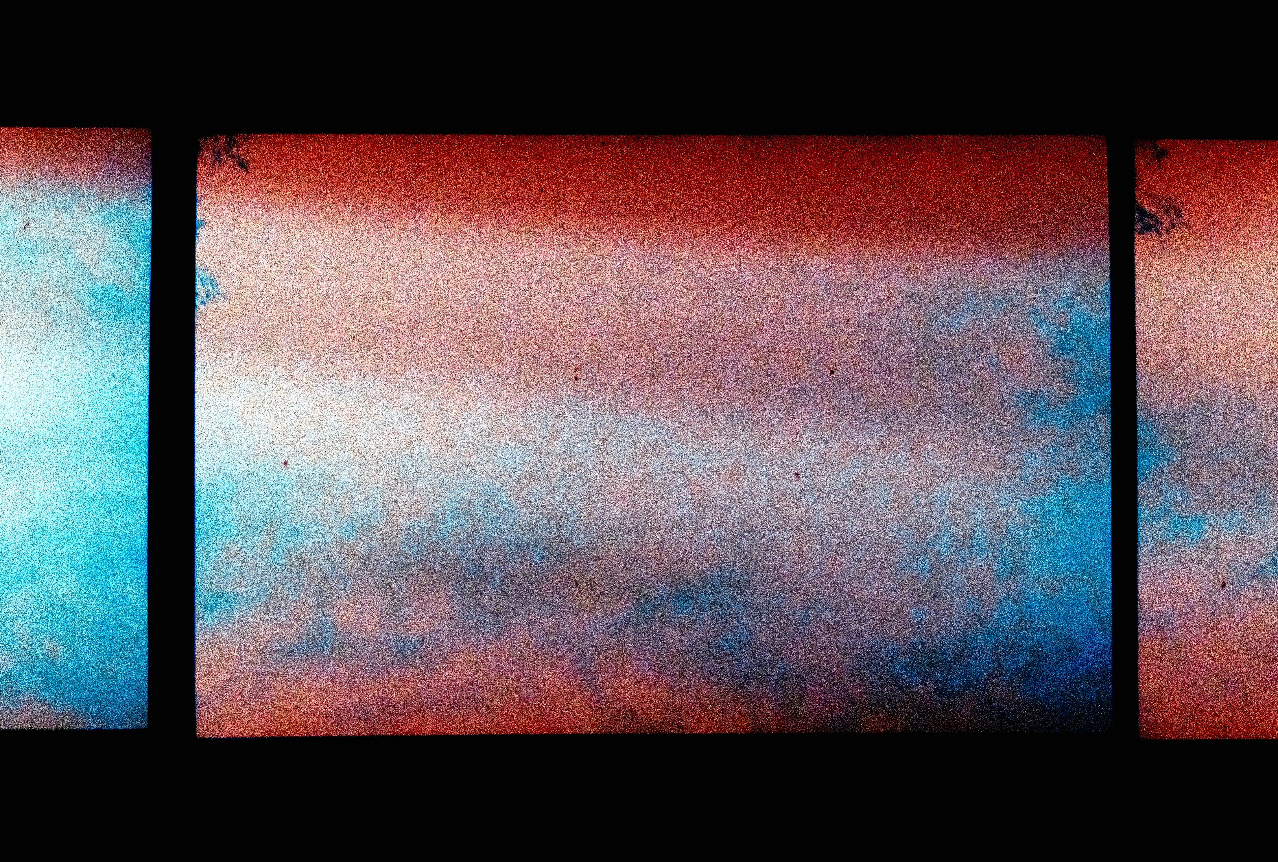 a series of three pictures of a sky with clouds