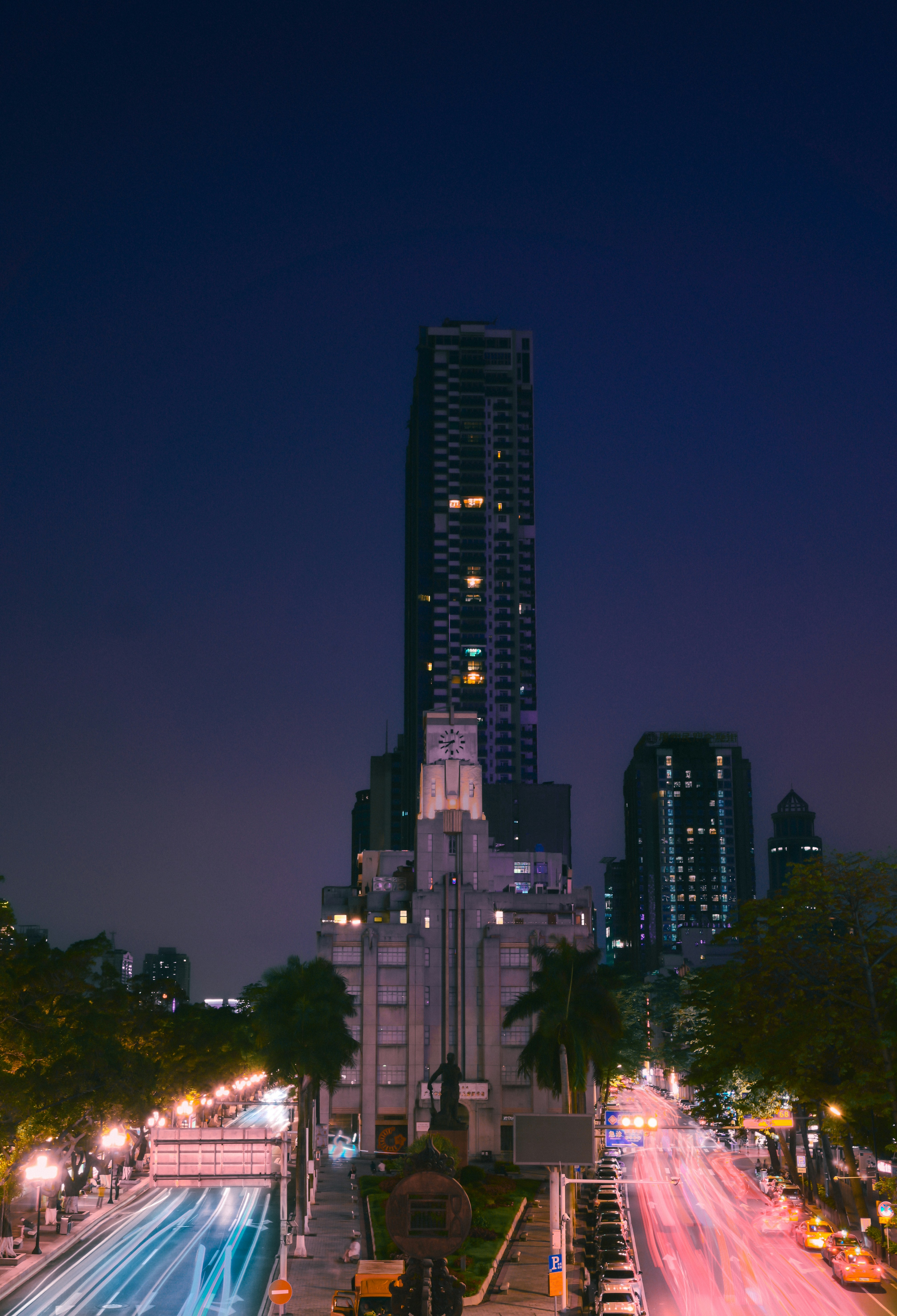 a very tall building with a lot of lights on it