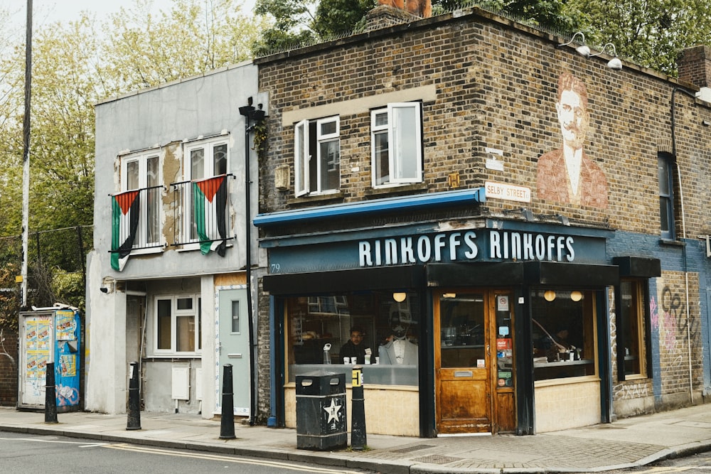 a building with a sign on the front of it