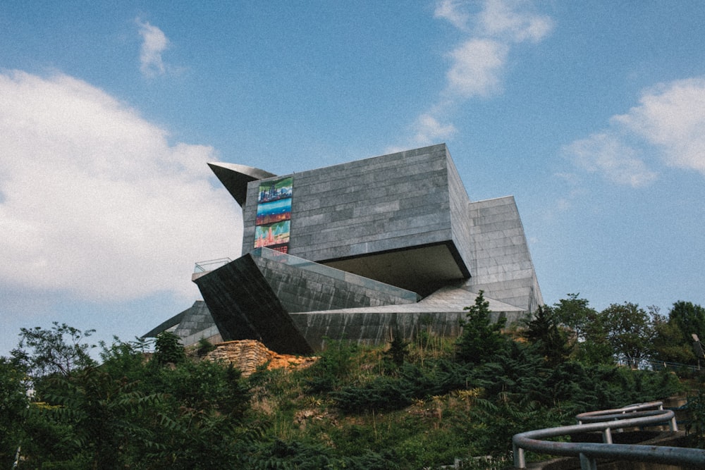 a large building on top of a hill