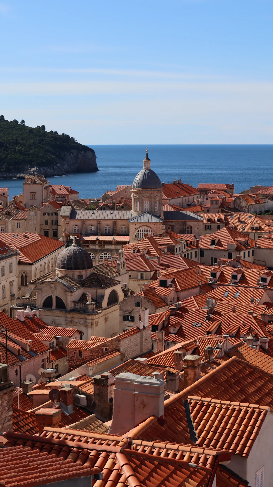 Terracotta rooftops and domes of Dubrovnik