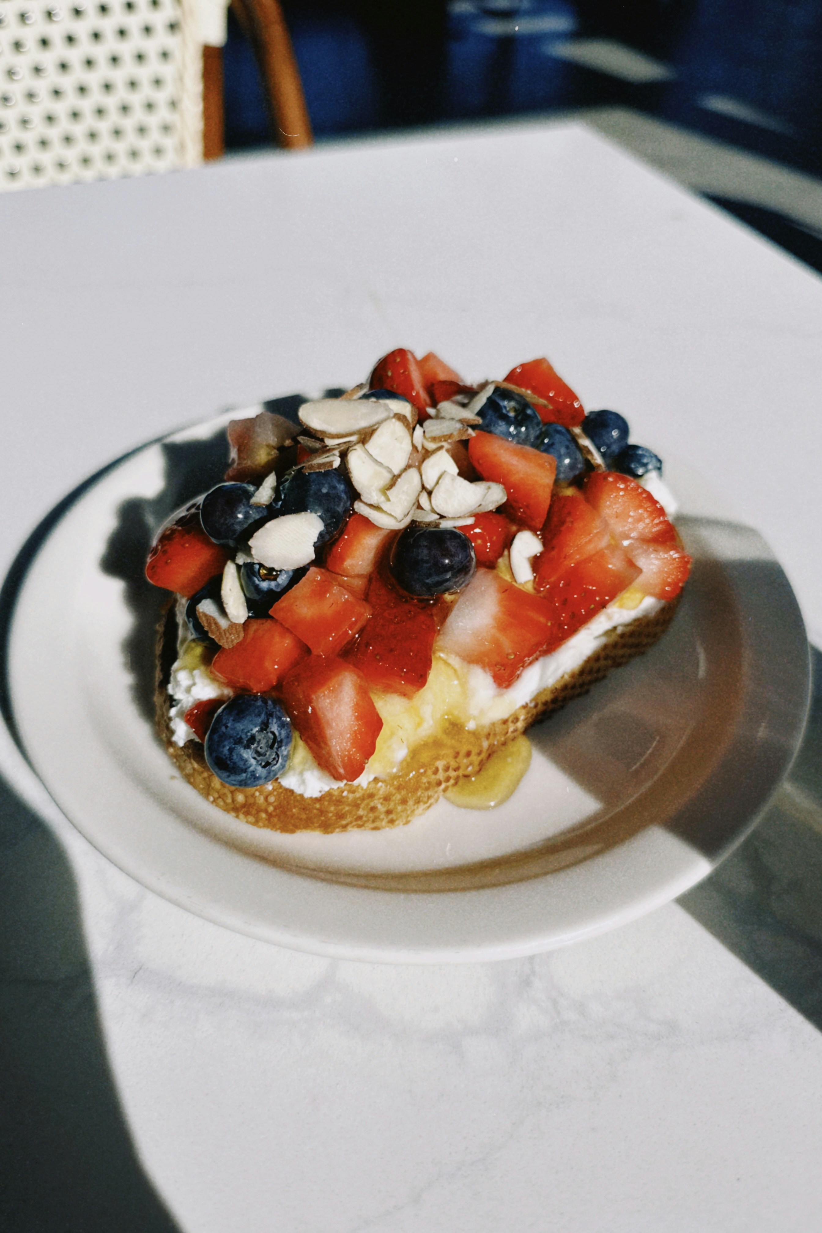 a piece of cake sitting on top of a white plate