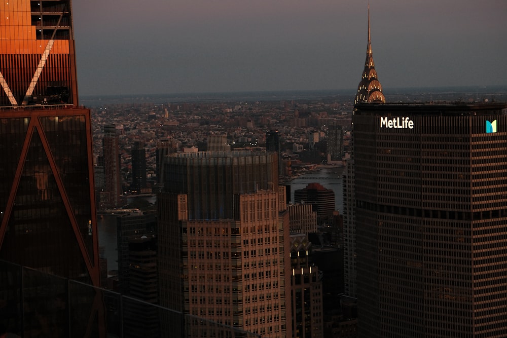 a view of a city from a tall building