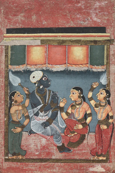 a painting of a group of people dancing