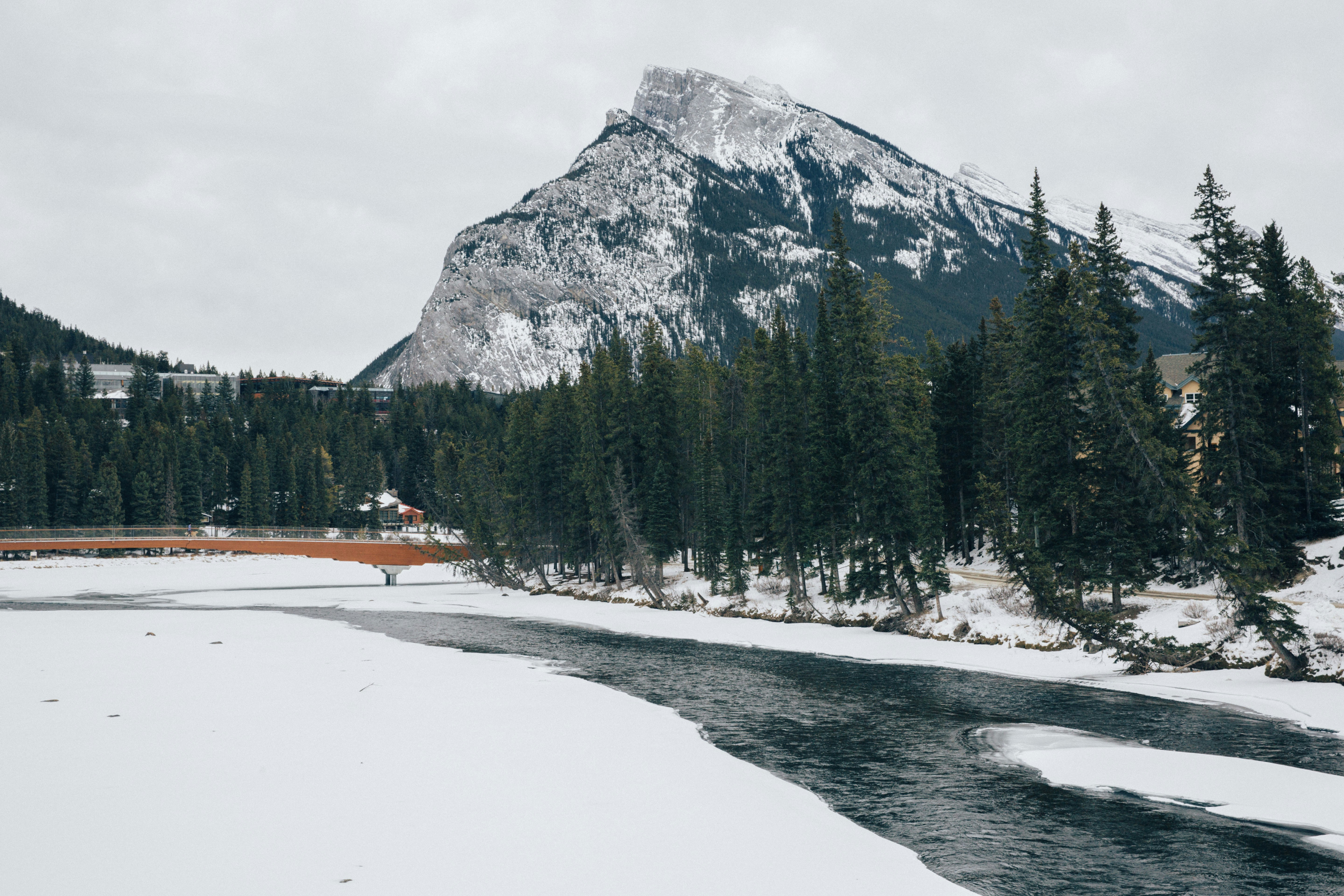 a river running through a snow covered forest