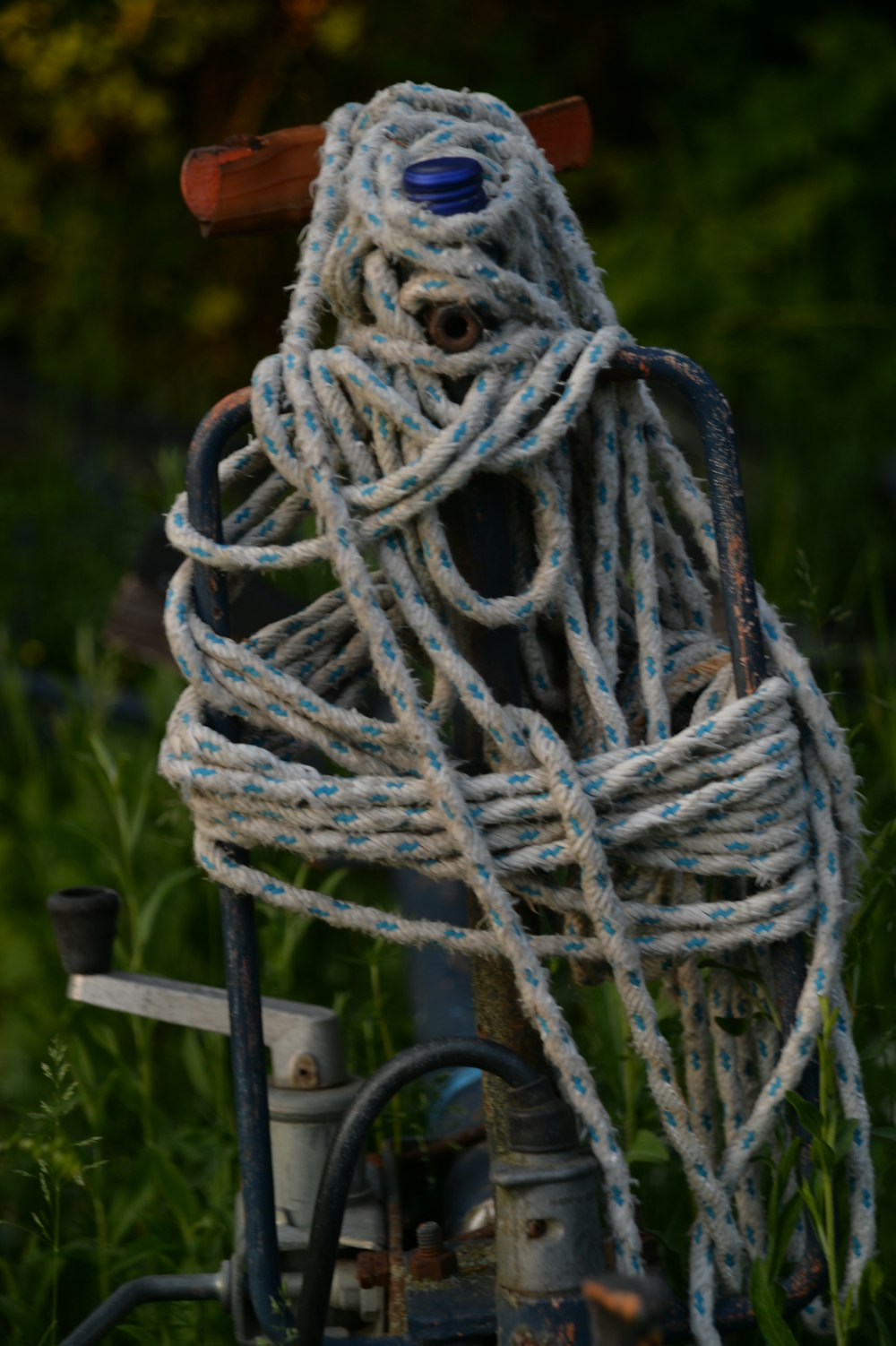 a close up of a rope on a machine