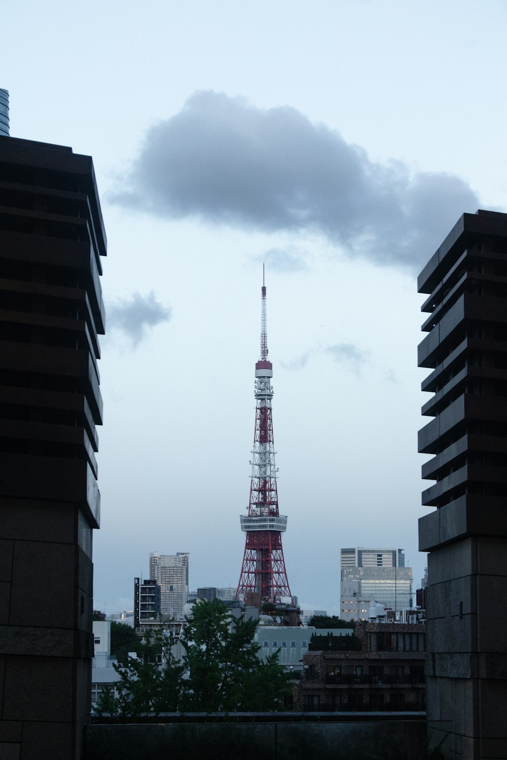 a view of the eiffel tower from a distance