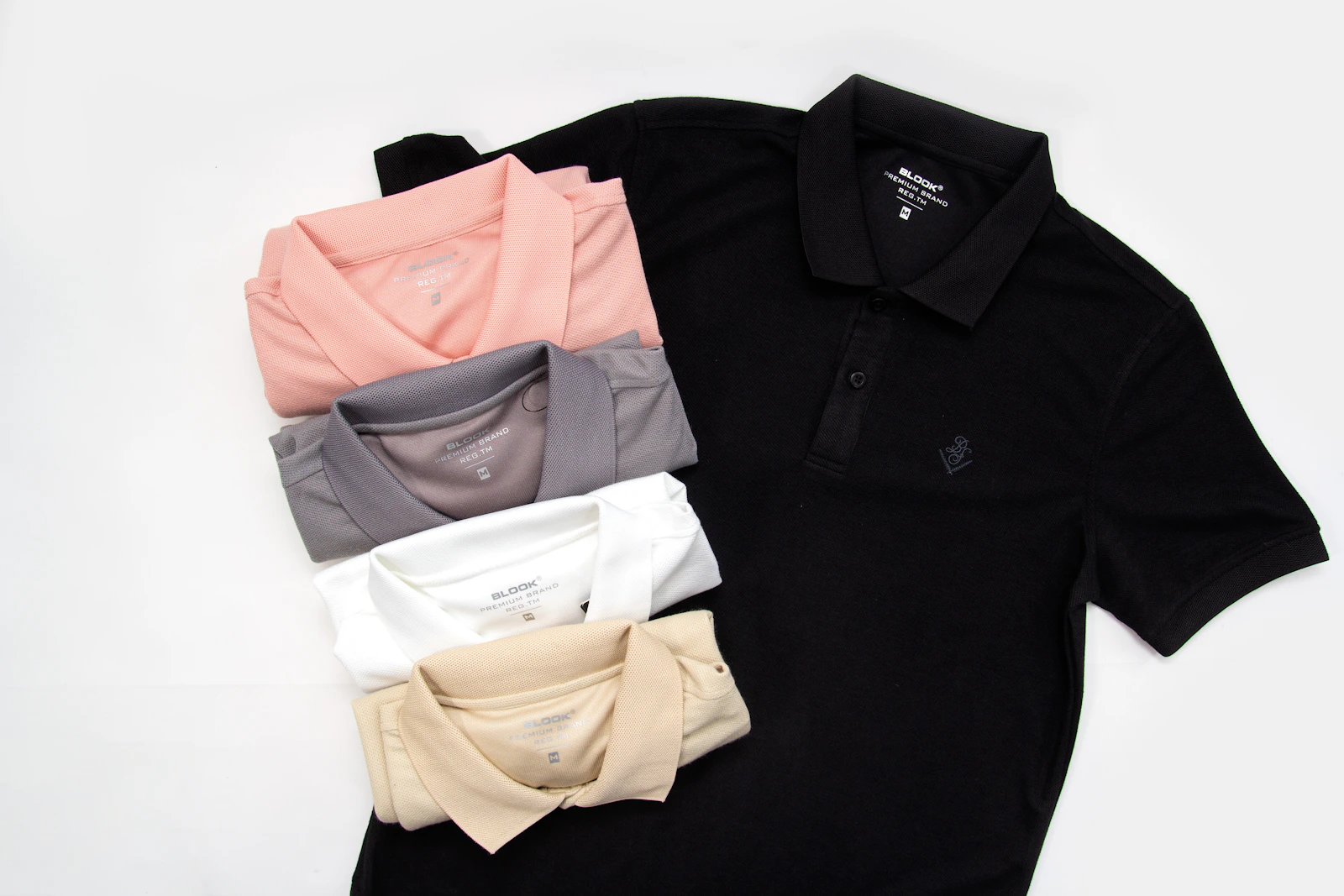 Polo shirts in five colours