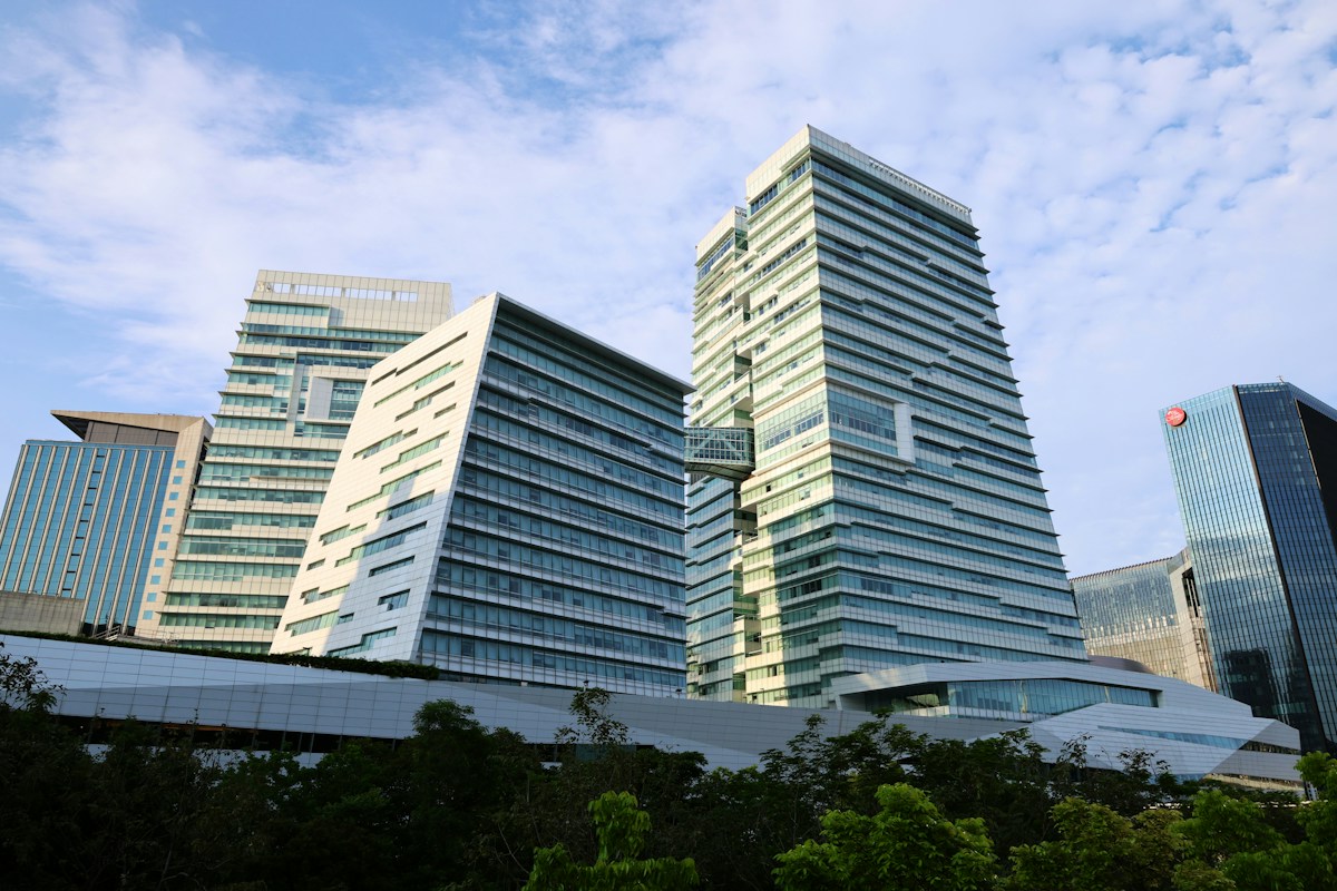 Glass office towers in Taipei's Nangang District