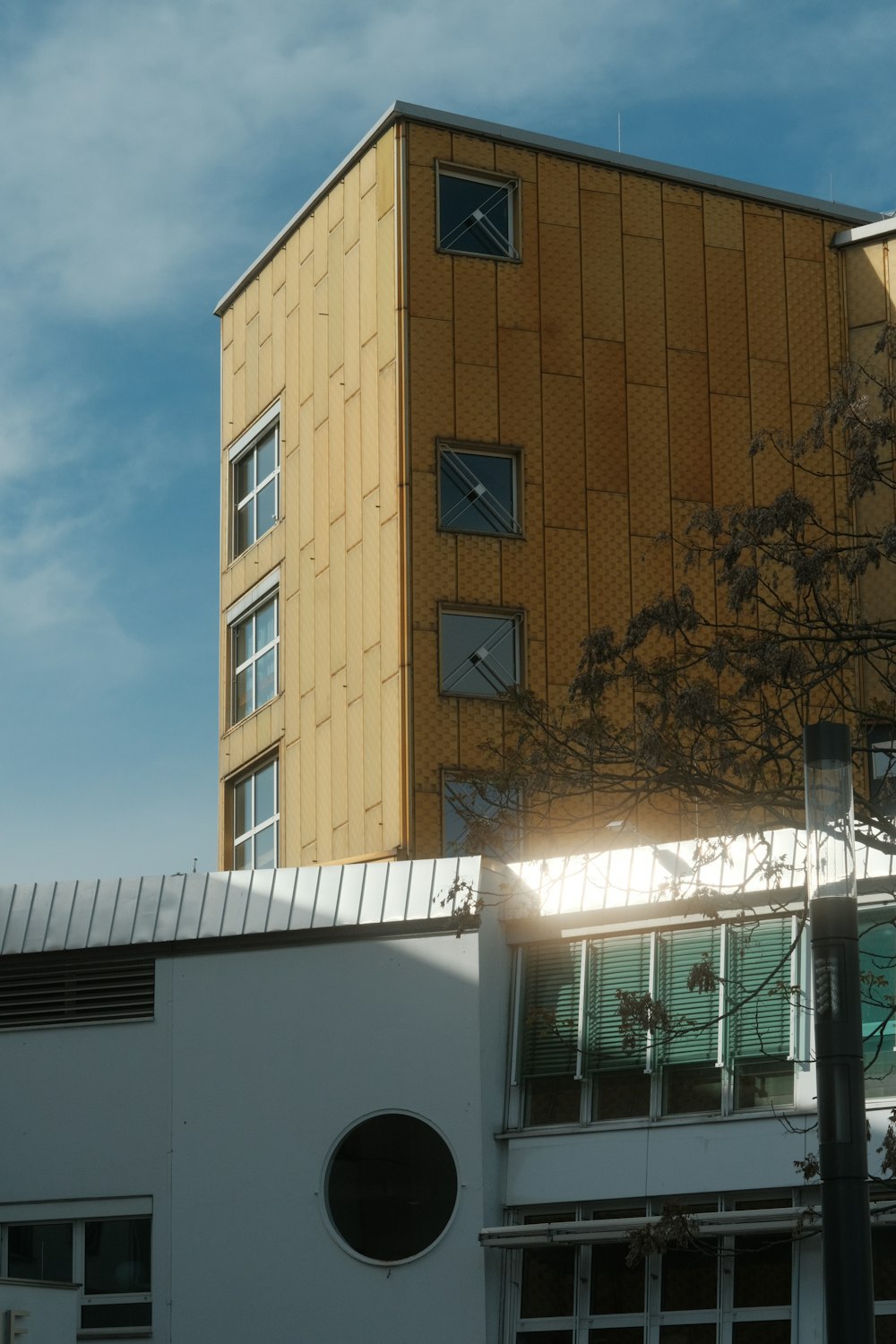 a tall building with a clock on the side of it