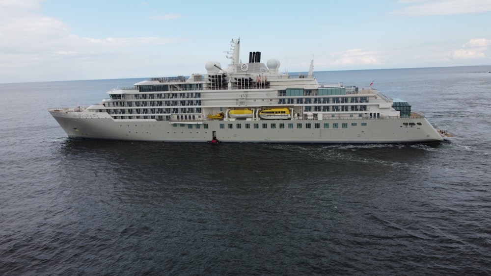 a large cruise ship in the middle of the ocean