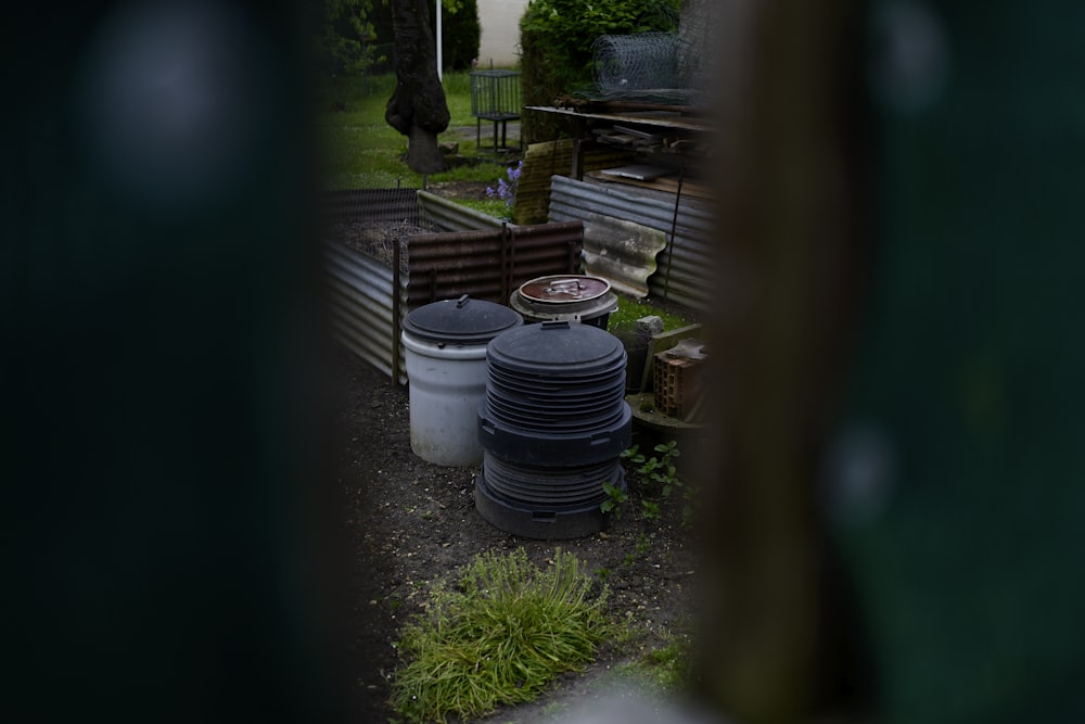 a view of a yard through a window