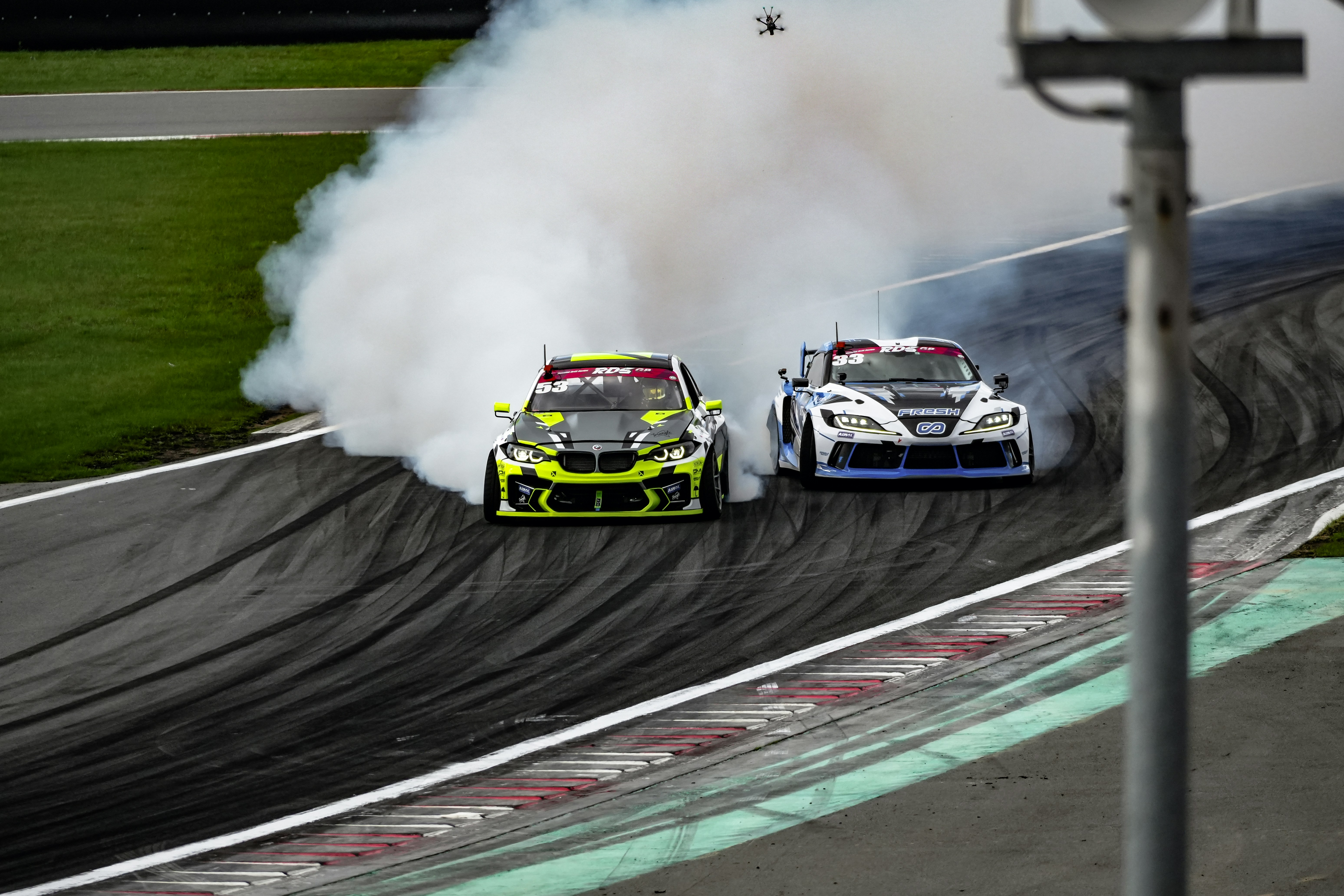 Drift cars in competition