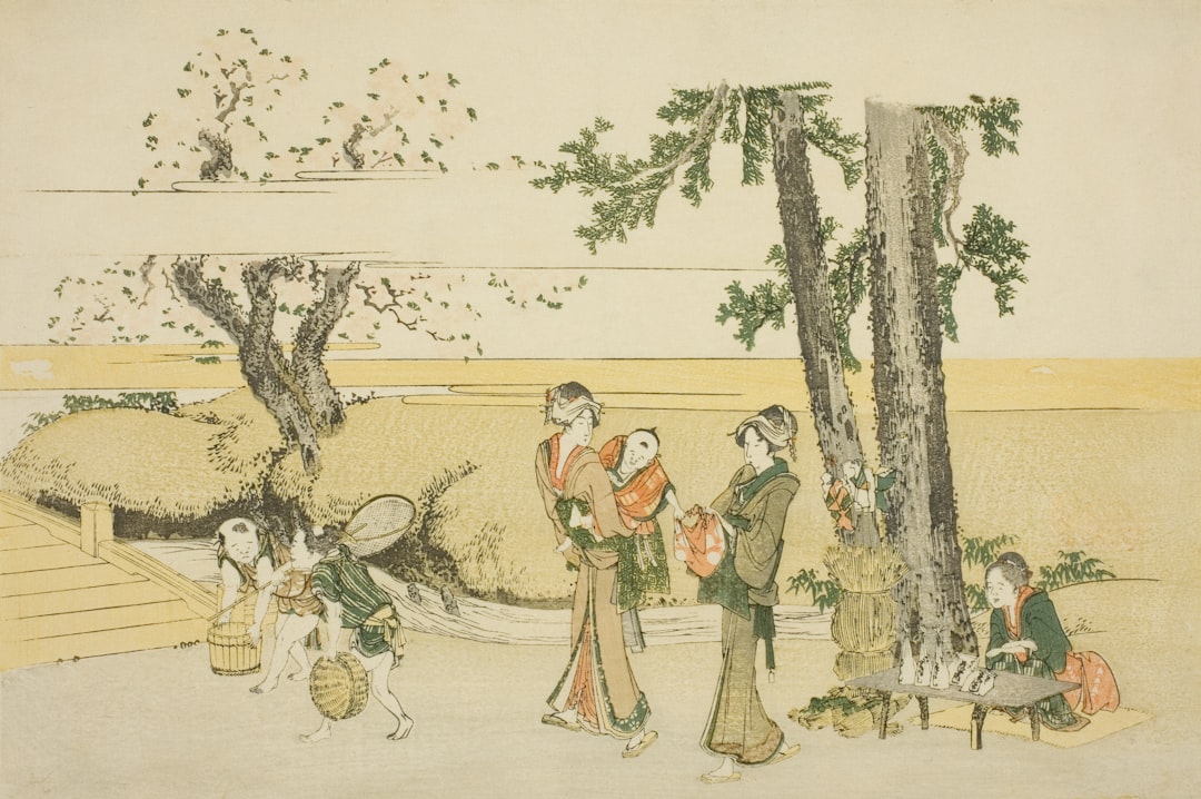Artist Katsushika Hokusai Title A Wayside Scene (Oji) Place Japan (Artist's nationality:) Date 1796–1809 Medium Color woodblock print; oban surimono https://www.artic.edu/artworks/24470/a-wayside-scene-oji