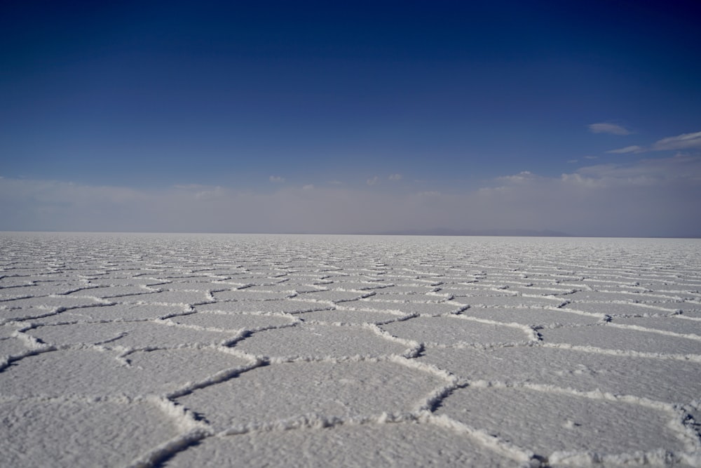 a vast expanse of flat land covered in snow