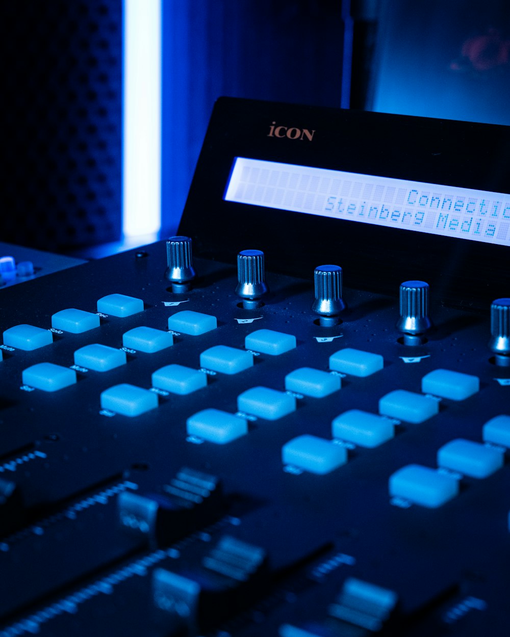 a close up of a sound board with buttons