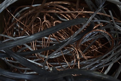 a close up of a bunch of wires